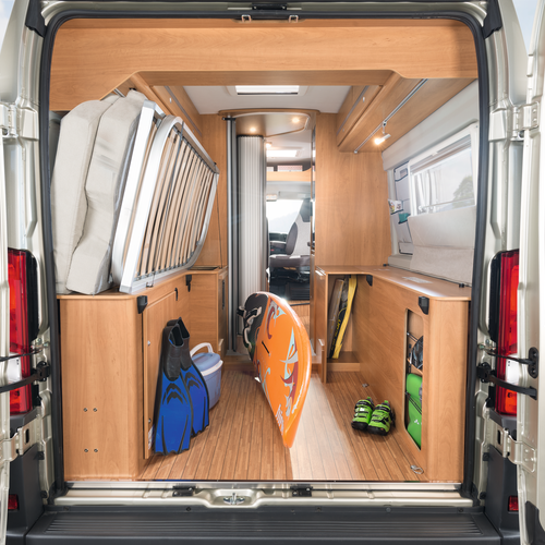 XXL STORAGE SPACE | Our rear beds can be dismantled, folded and stacked away. It's so easy to always have the optimum and maximum storage space.