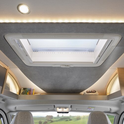 GREATER SENSE OF SPACE | Open cab canopy and additional backlit storage compartments.